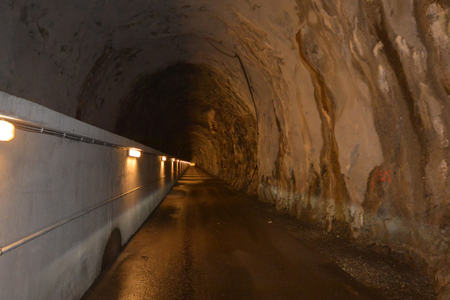 Access tunnel to the power plant inside the mountain