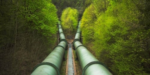 Pressure pipelines at pumped storage power plant in Erzhausen, in Germany. (Photo: Dag Spant)