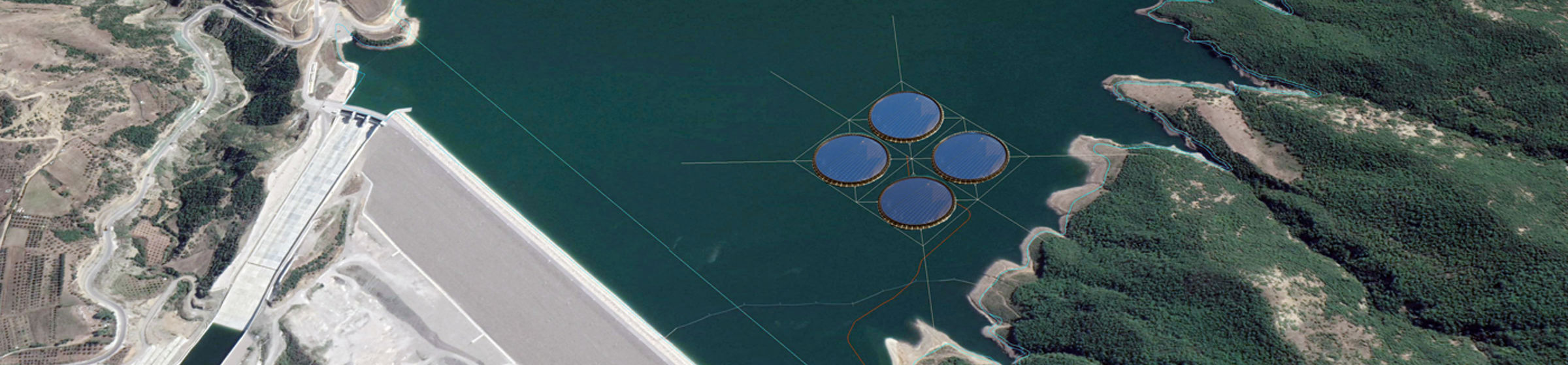 Floating solar plant